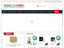 Tablet Screenshot of italiancoffee.co.za